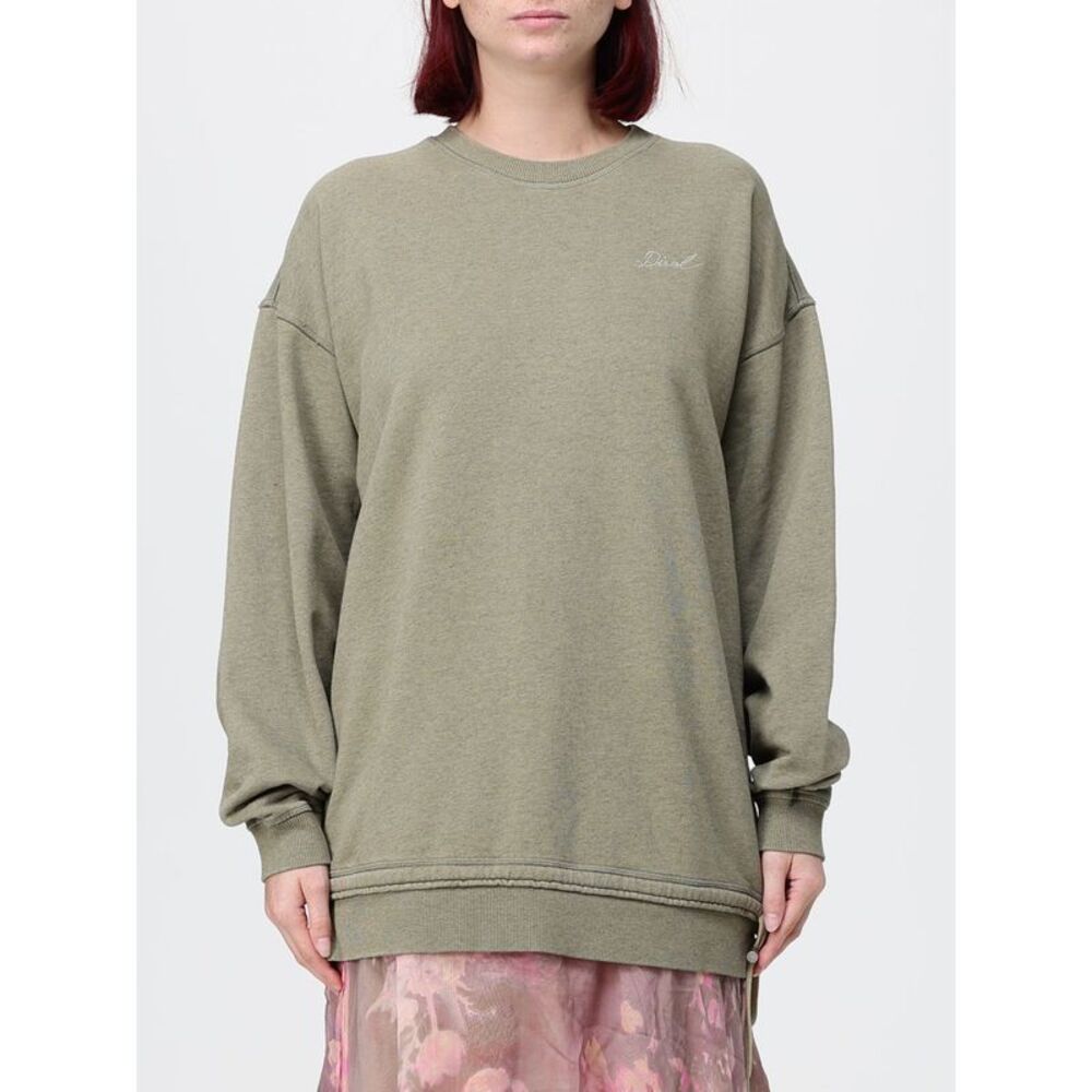 Diesel Women Relaxed Fit Cotton Diesel Crewneck Sweatshirt With Embroidered Logo
